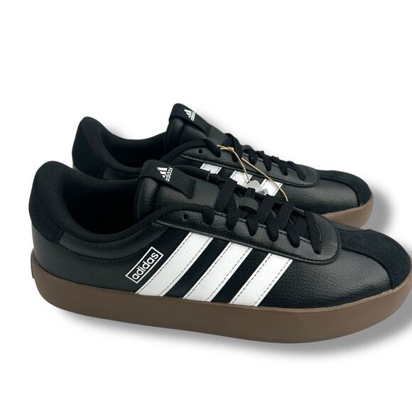 NEW Adidas Women's VL Court 3.0 Sneakers Size 8 Black Leather Low Top Casual - Picture 13 of 13